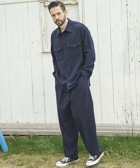 MR.OLIVE / PEACHSKIN STRETCH GABARDINE / CPO SHIRT / ミスターオリーブ ピーチスキンストレッチギャバジン CPOシャツ